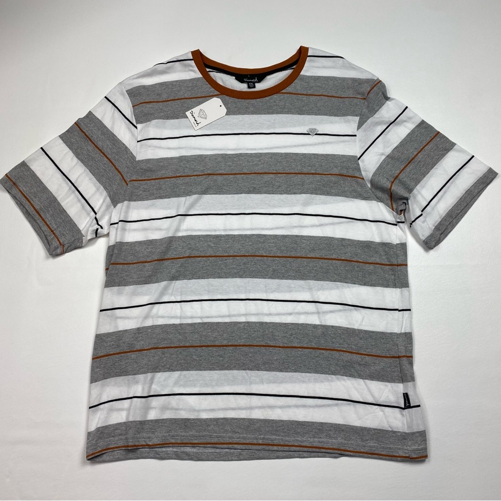 NEW! Men’s Diamond Supply Co. Short Sleeve Striped T-Shirt Size 2XL W/Tags